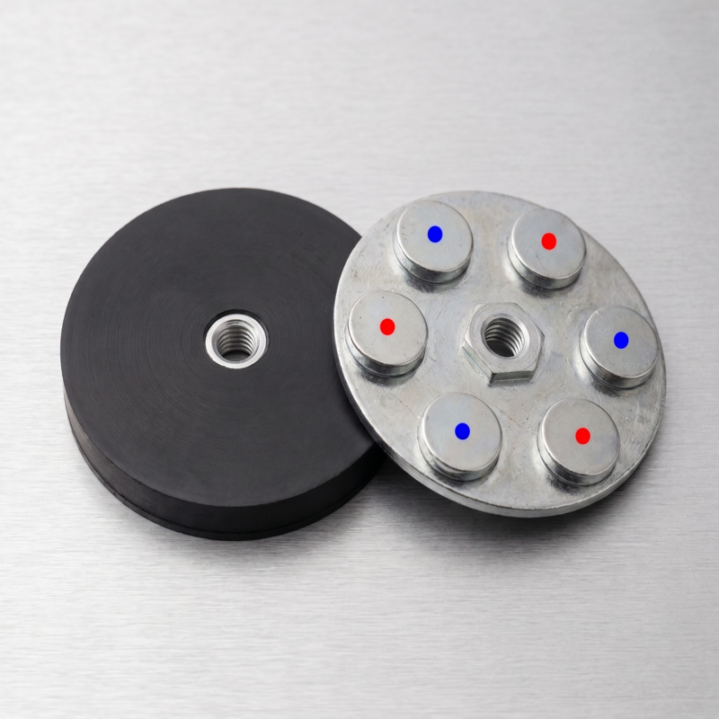 Rubber coated NdFeB magnet N35 non-slip mounting — XHMAG